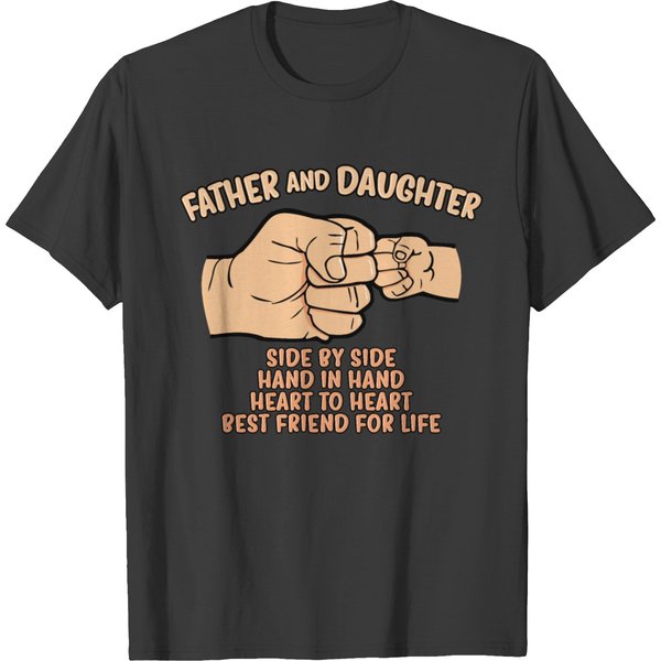 Father And Daughter Fist Bump T-Shirt-image