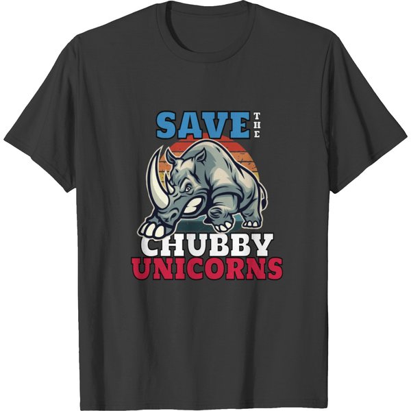 Save The Chubby Unicorns Vintage Funny Rhino T-Shirt-image