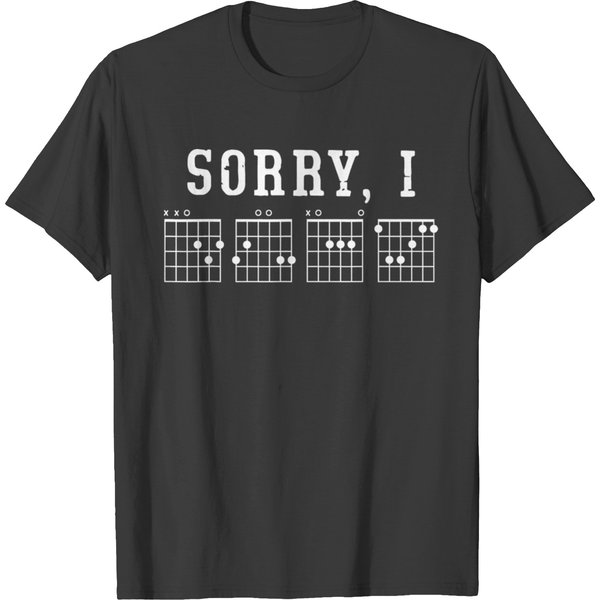 Sorry I Dgaf Funny Hidden Message Guitar Chords T-Shirt-image