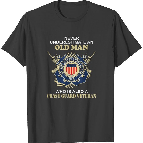 Coast Guard Veteran Never Underestimate An Old Man T-Shirt-image
