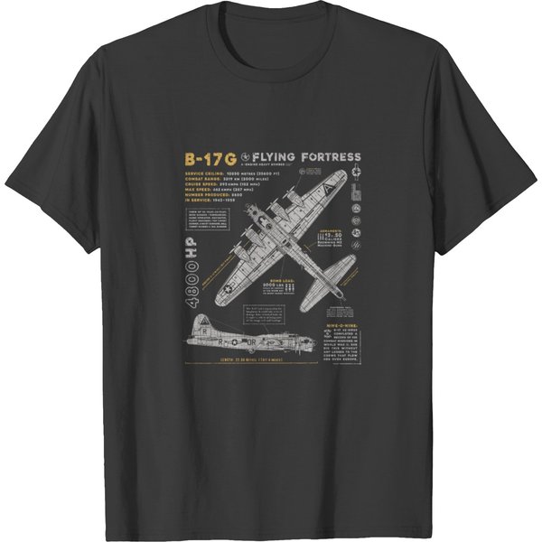 B-17 Flying Fortress Ww2 B-17G Bomber Vintage Avia T-Shirt-image