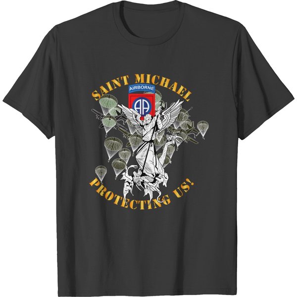 82Nd Airborne Div Saint Michael Protecting Us Mass T-Shirt-image
