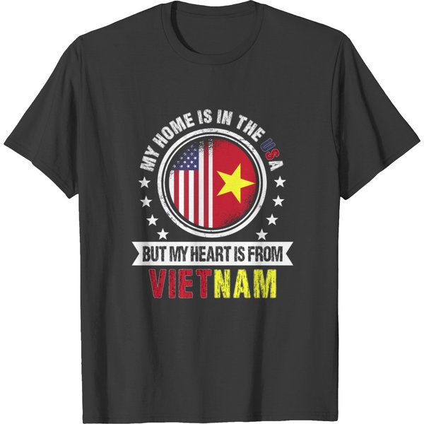 American Vietnamese Flag Heart Vietnam Patriot T-Shirt-image