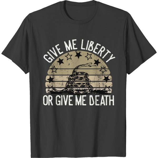 Vintage Give Me Liberty Or Give Me Death Men Women T-Shirt-image