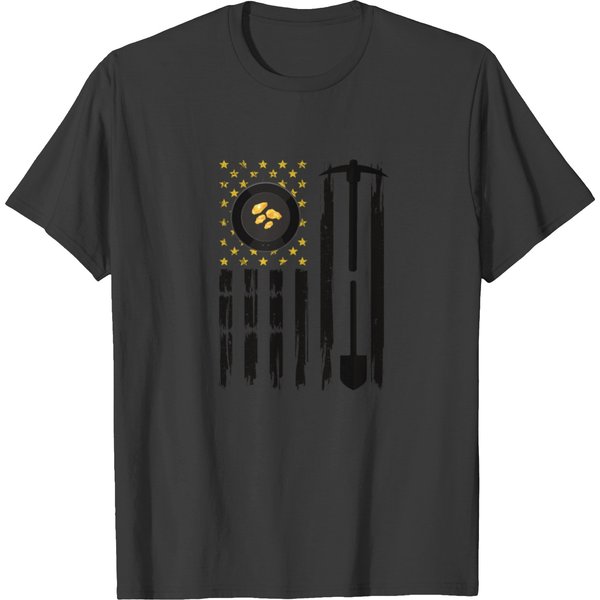 Us Flag Gold Panning Proud Miner T-Shirt-image