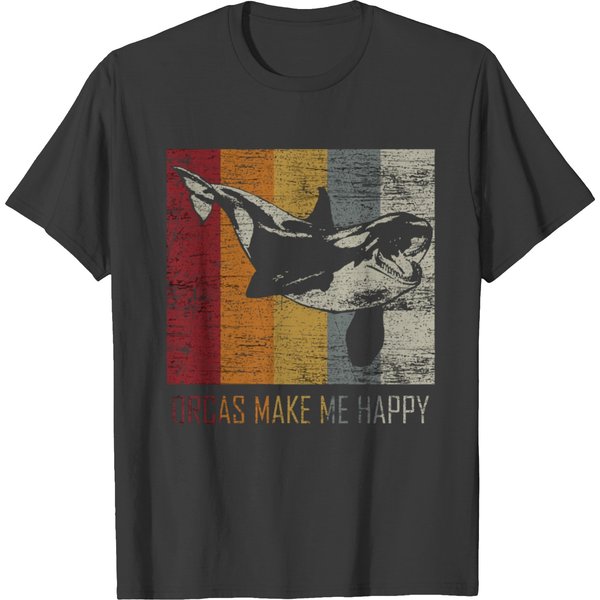Orcas Make Me Happy Animal Orca Killer Whale T-Shirt-image