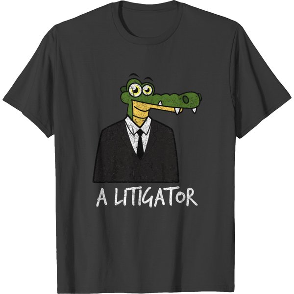 A Litigator Alligator Lawyer Attorney Law Distress T-Shirt-image