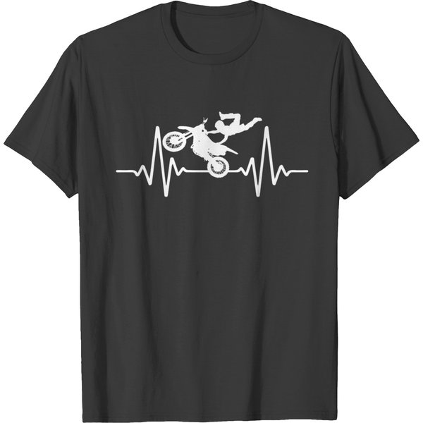 Heartbeat Motorcycle Motocross T-Shirt-image