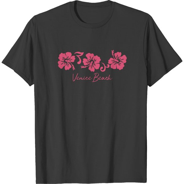 Venice Beach California Hibiscus Flower T-Shirt-image