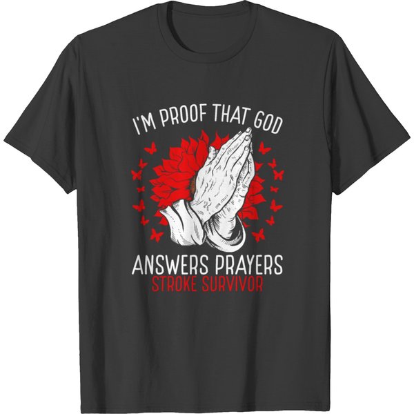Stroke Awareness God Faith Stroke Survivor T-Shirt-image