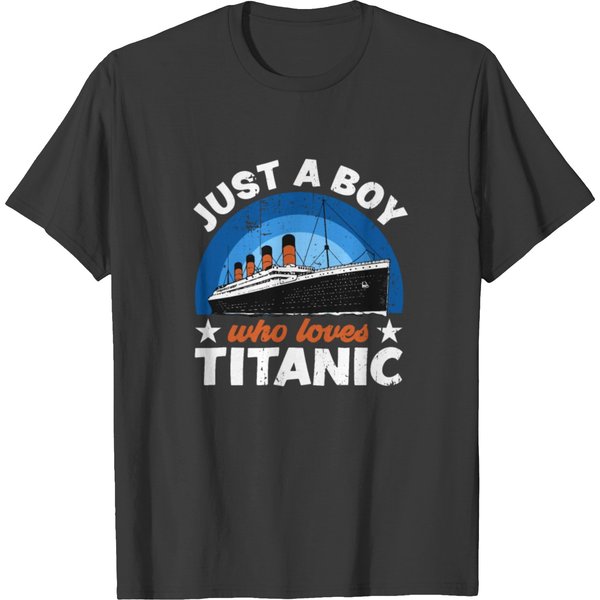Just A Boy Who Loves Titanic Kids Boys Gift T-Shirt-image