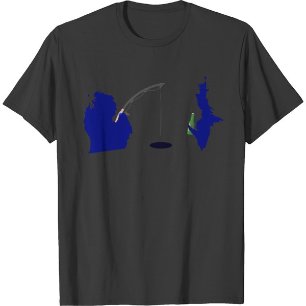 Michigan Upper Peninsula Cute Fishing T-Shirt-image