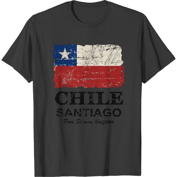 Chile Flag - Vintage Look T-Shirt-image