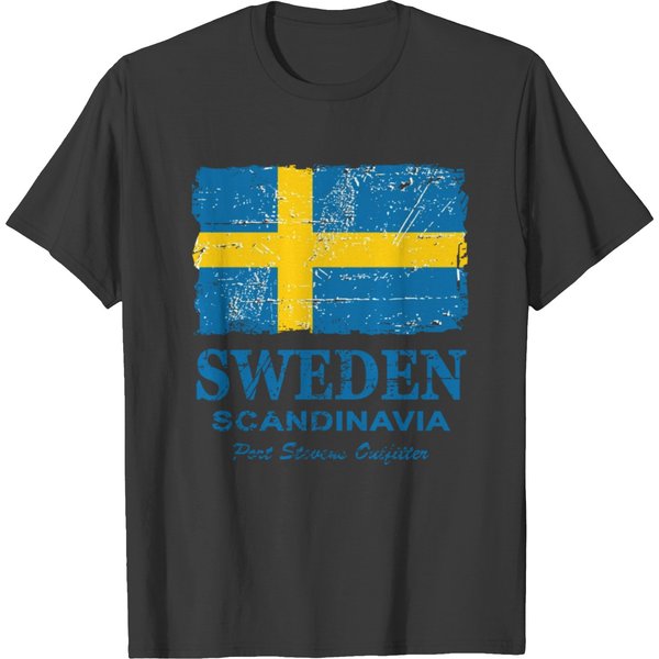 Sweden Flag - Vintage Look T-Shirt-image