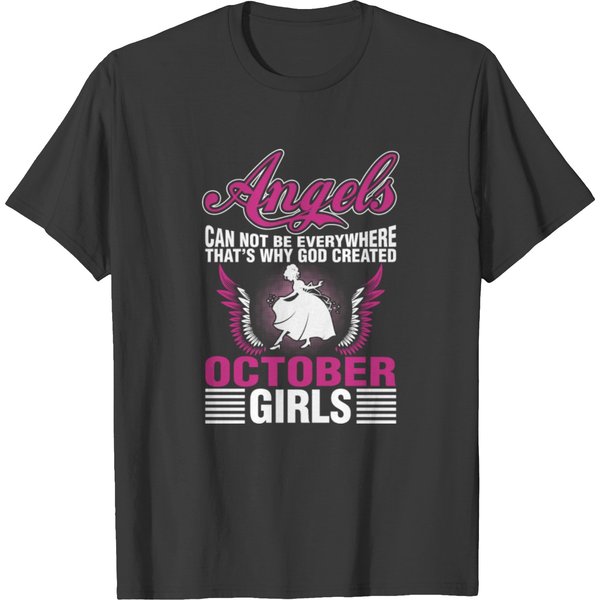 Angels God Created October Girl T-Shirt-image