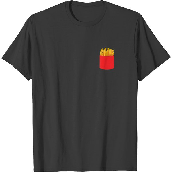 French Fries Lover Fast Food Foodie Pocket French T-Shirt-image