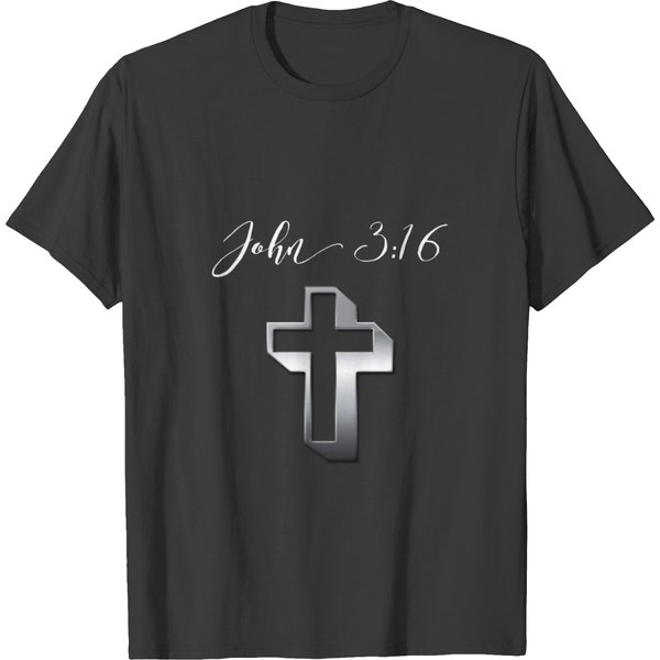 John 3:16 With Cross And Verse T T-Shirt-image