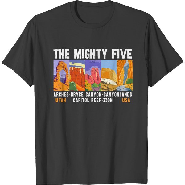Mighty Five Utah National Parks List Vintage T-Shirt-image