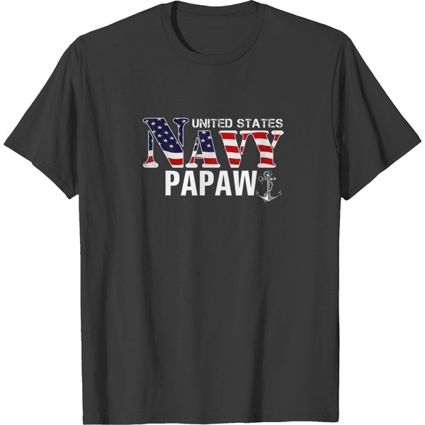 United States Flag American Navy Papaw Veteran Day T-Shirt-image