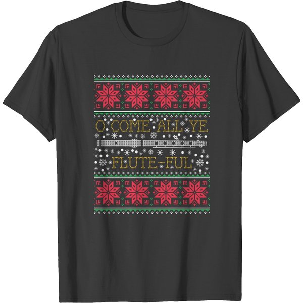Flute Marching Band Ugly Christmas Sweater T-Shirt-image