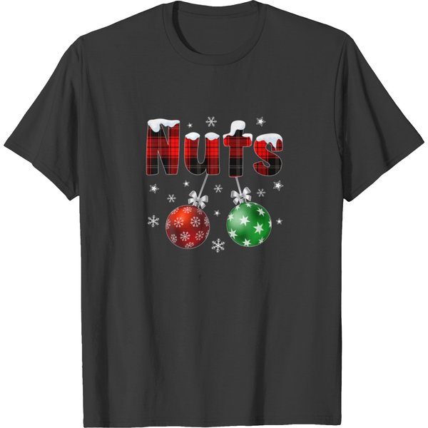 Chest Nuts Funny Matching Chestnuts Christmas Coup T-Shirt-image