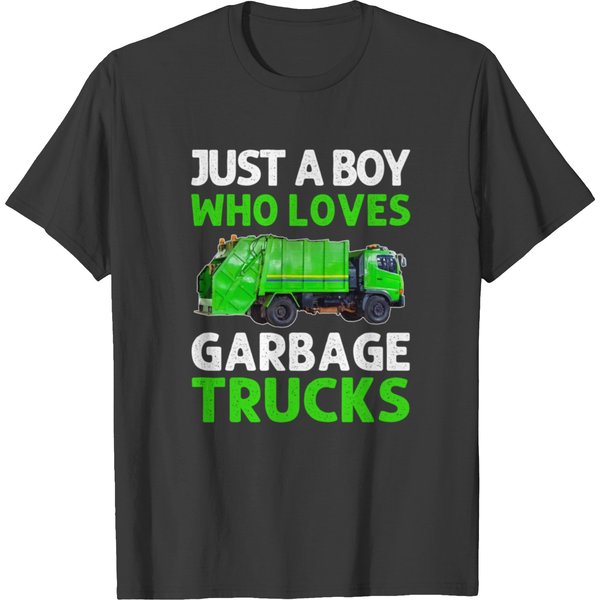 Just A Boy Who Loves Garbage Trucks T-Shirt-image
