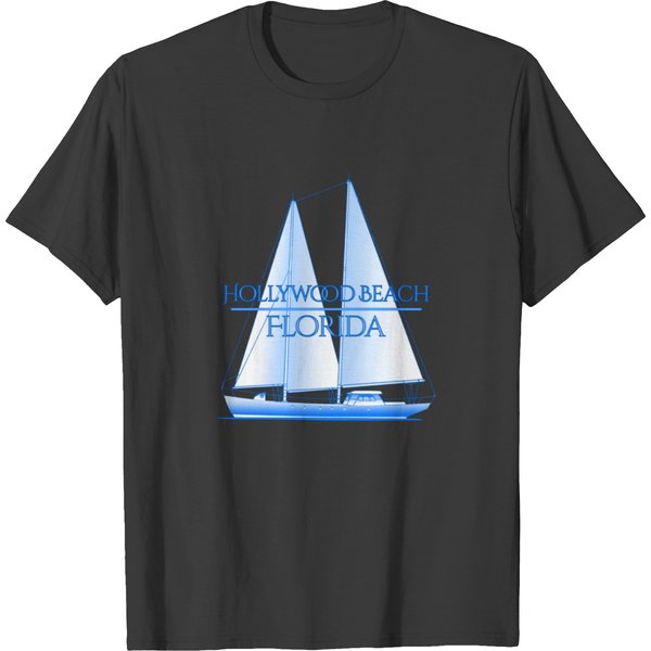 Hollywood Beach Coastal Nautical Sailing Sailor T-Shirt-image