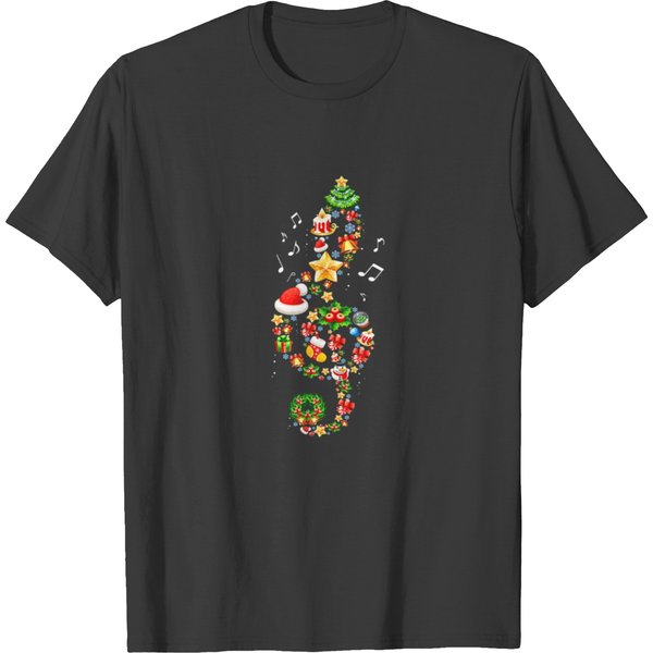 Christmas Musical Note Music Lover Teacher Sing Ca T-Shirt-image