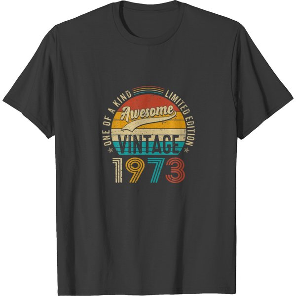 Vintage 1973 Bday 49 Years Old Funny 49Th Birthday T-Shirt-image