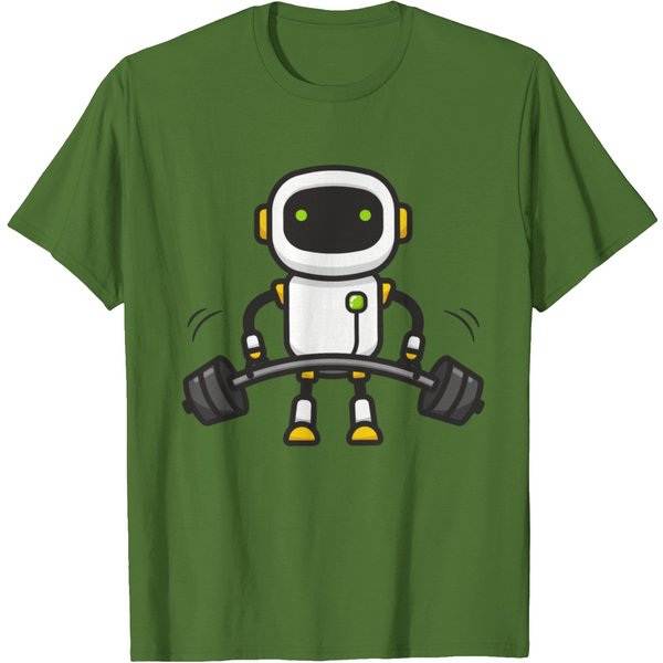Robot Lifting Weight T-Shirt-image