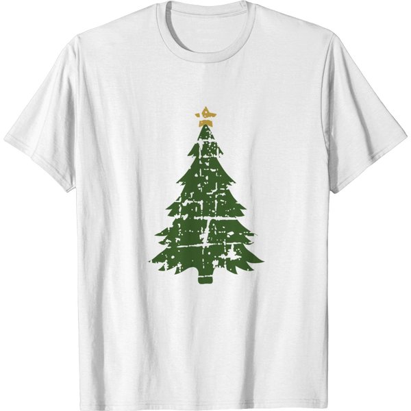 Green Christmas Tree | Star Gift Idea Holiday T-Shirt-image