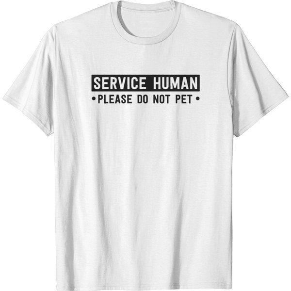 Funny Service Dog Shirt Service Human Please Do T-Shirt-image