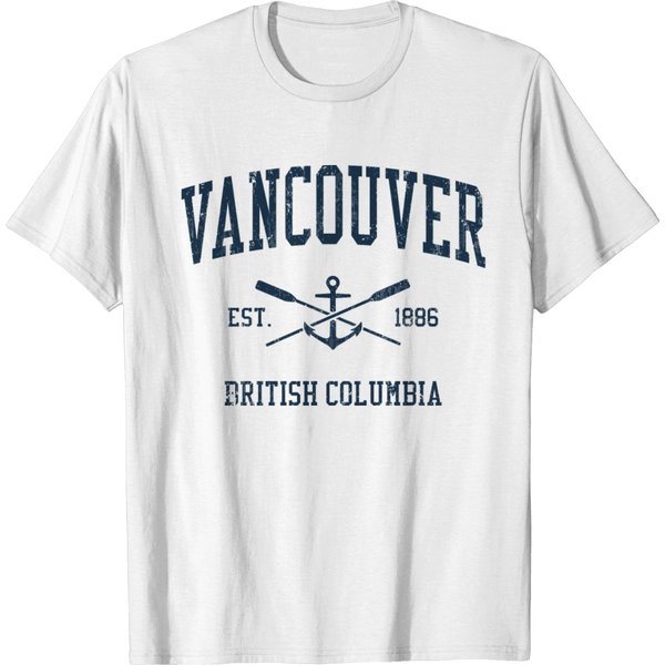 Vancouver Bc Vintage Navy Crossed Oars & Boat Anch T-Shirt-image