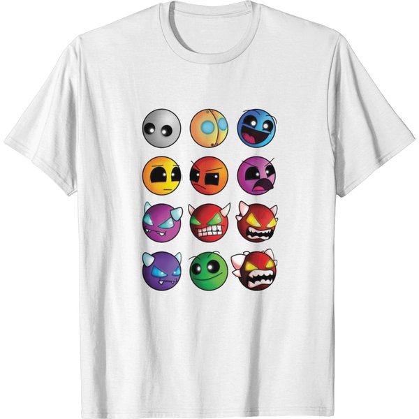 Geometry Dash Difficulty Demon Faces T-Shirt-image