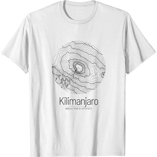 Kilimanjaro | Topographic Map (Minimalist) T-Shirt-image