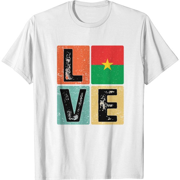 I Love Burkina Faso Flag For Burkinabe Pride T-Shirt-image