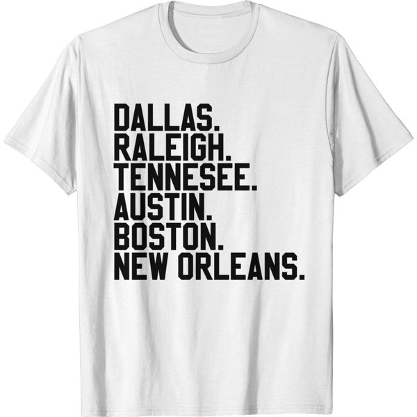 Dallas Raleigh Tennesee Austin Boston New Orleans T-Shirt-image