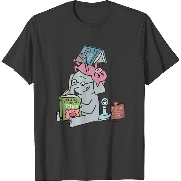 Elephant And Piggie Read Mo Books - Elephant And Piggie Read Mo Books - T-Shirt-image