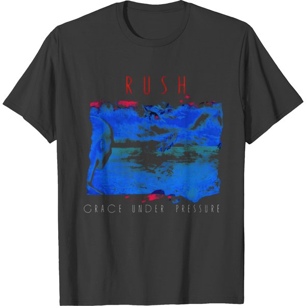 Men's Short Sleeve Baseball T-Shirts,Rush-Grace-Under-Pressure Round Neck Raglan Blouse Black T-Shirts-image