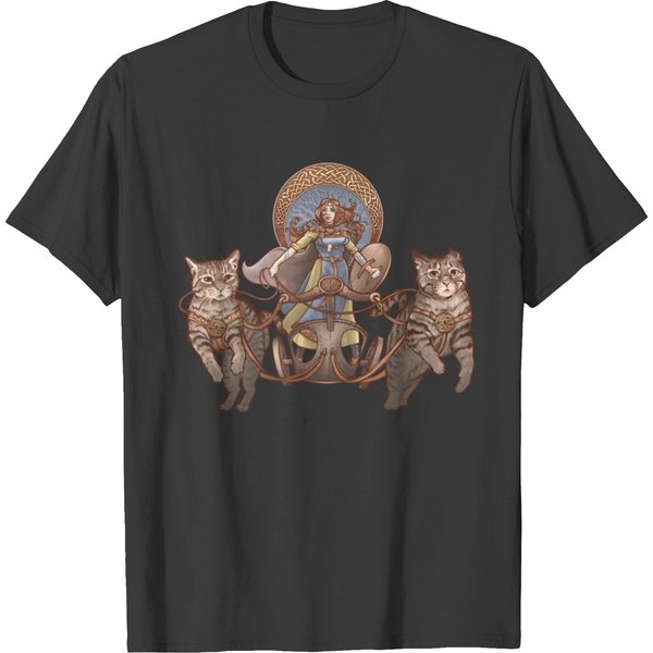 Freya Driving Her Cat Chariot T-Shirts-image