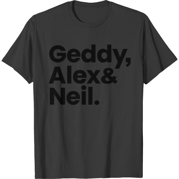 Geddy Lee, Alex Lifeson, Neil Peart Rush Band T-shirts
