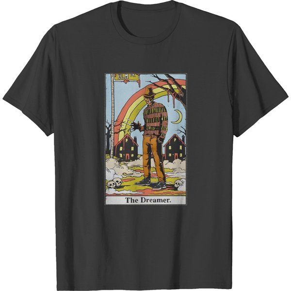 Vintage Halloween Freddy Krueger The Dreamer Tarot T Shirts-image