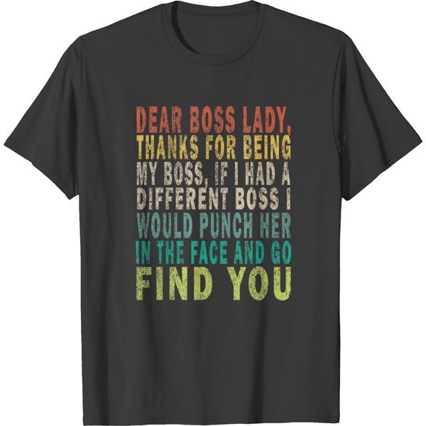 Dear Boss Lady, Thanks For Being My Boss Funny Christmas T T-Shirts-image