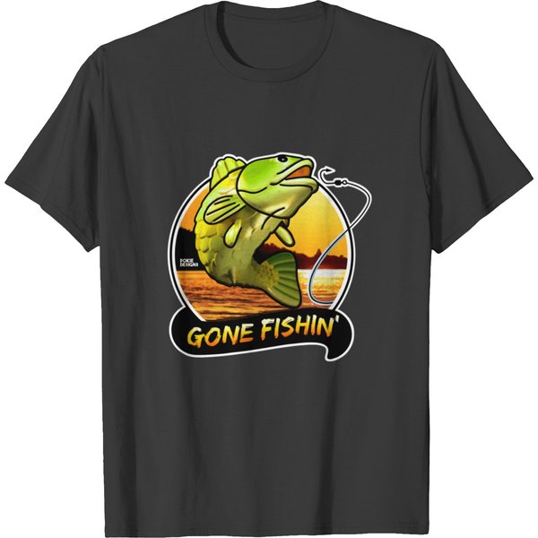 Gone Fishinn_ Big Bass Bonanza Design - Pokie Designs T-shirts