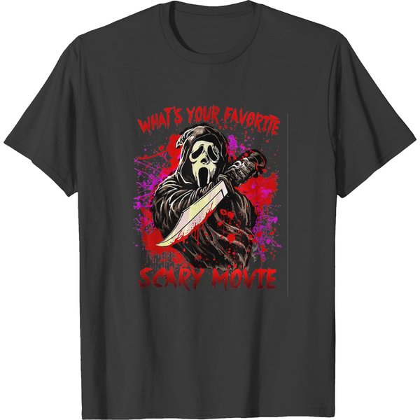 Whats Your Favorite Scary Movie Ghostface Horror Movies T-Shirts-image