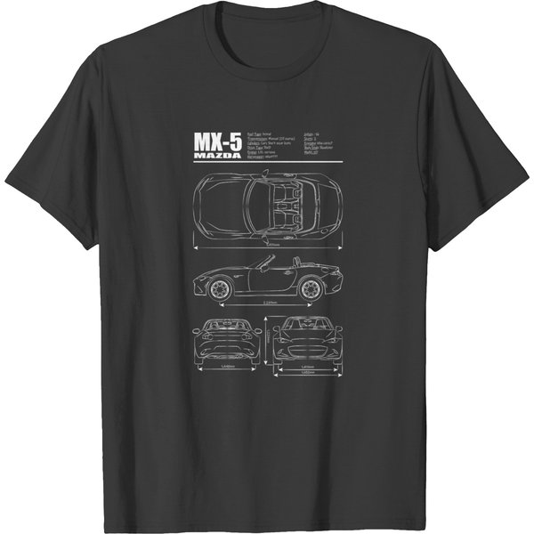 Miata Blueprint Nd White T-Shirts-image