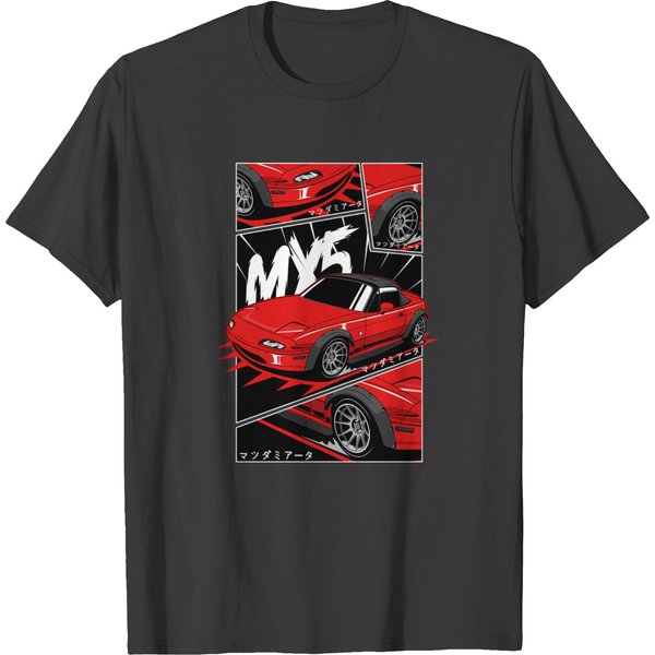 Red Mx5 Miata-Manga Style T-Shirts-image