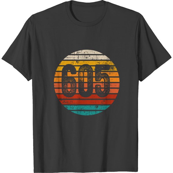Distressed Vintage Sunset 605 Area Code T-Shirts-image