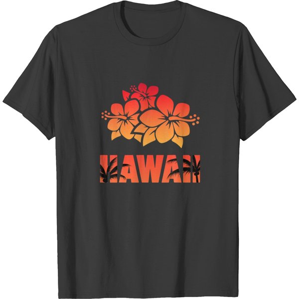 Cute Hibiscus Flower Hawaii Beach Hawaiian T Shirts-image