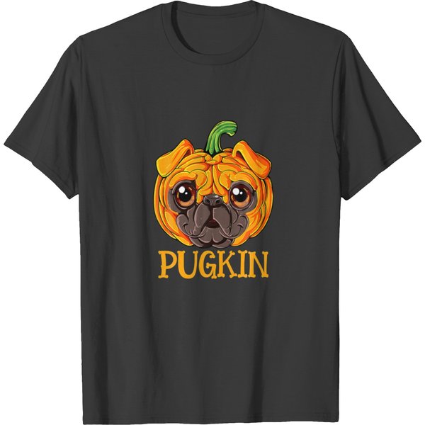Pugkin Pug Pumpkin Halloween Thanksgiving Men T Shirts-image
